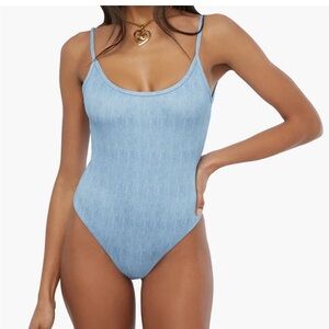 WeWoreWhat Scoop Cami One Piece in Denim